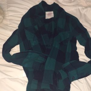 Blue and green flannel